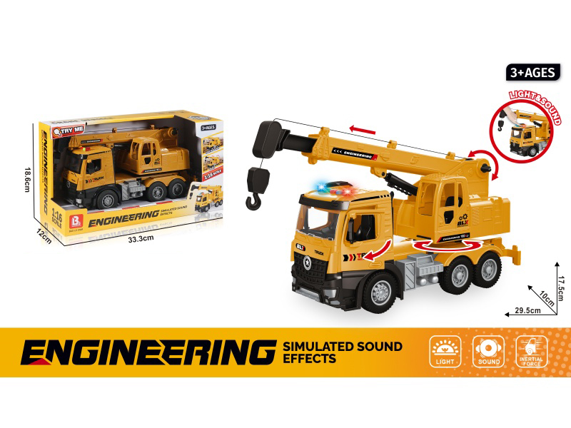1:16 Sound And Light Inertial Openable Crane (Package 3*Ag13)