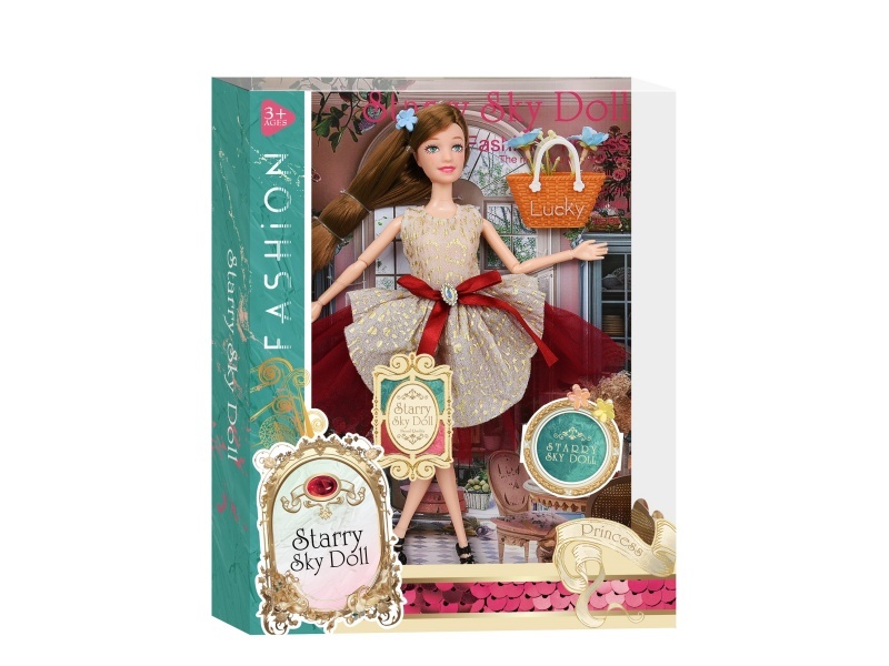 11.5-Inch 11-Joint Elegant And Fashionable Princess - 3 Pieces Of Hairpins - Simulated Bouquet -Lucky Plastic Bag