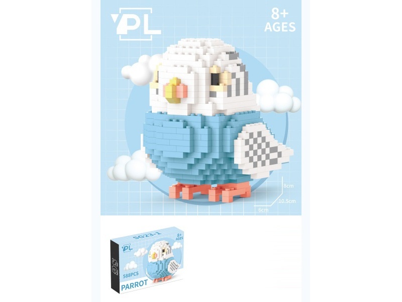 588 PCS Of Blue Parrot Building Blocks