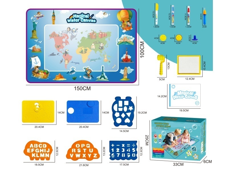 150*100 World Map Style Water Painting Blanket