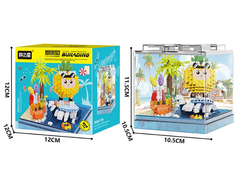 Surf Pineapple Decoration Building Blocks 850+pcs