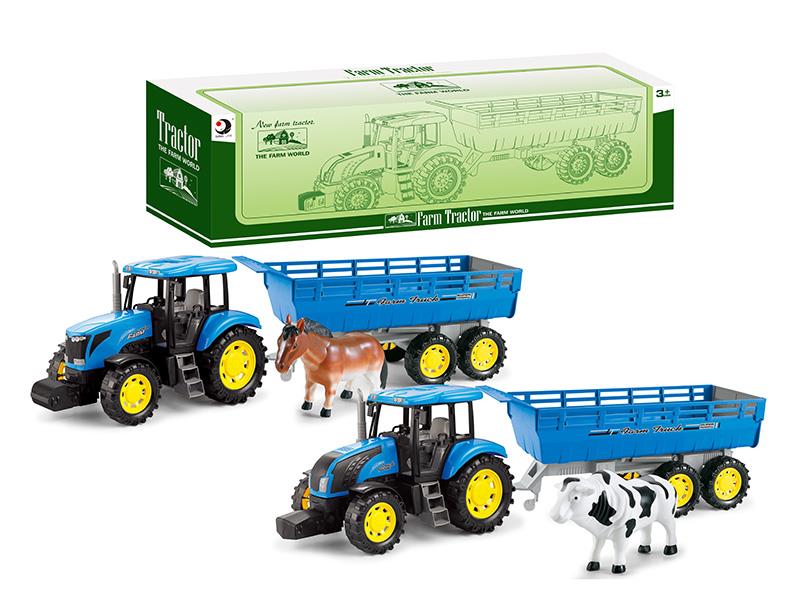 Friction Farm Tractor With Tailer