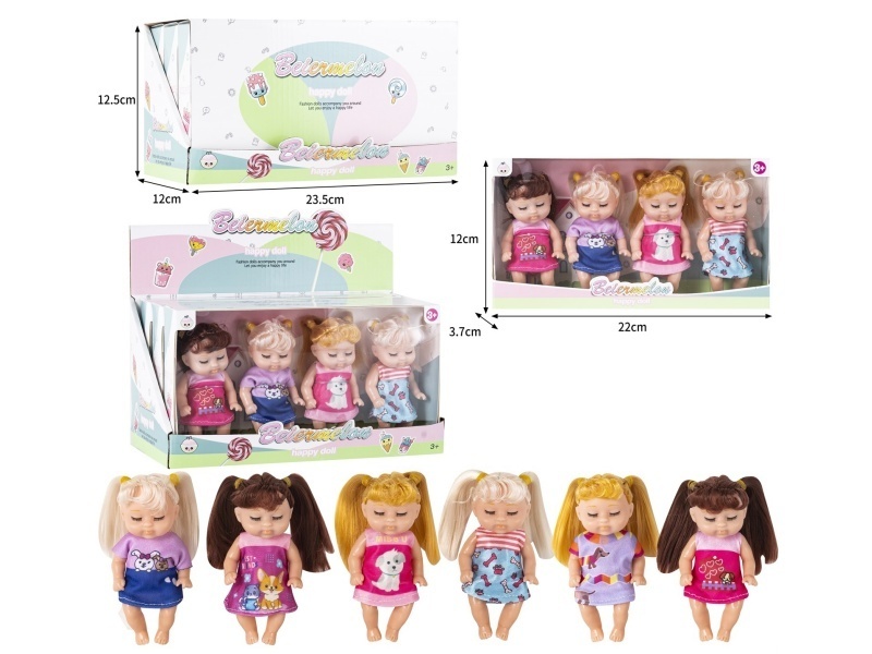 4-Inch Solid 4-Person Sleeping Doll (3 Boxes)