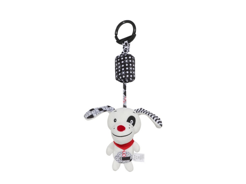 A Plush Baby Bell Pendant With A Vocal White Puppy