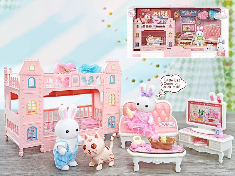 Cute Rabbit Funny Bunk Bed Set