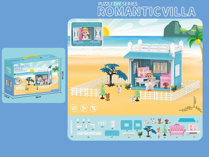 DIY Blue Villa Princess House