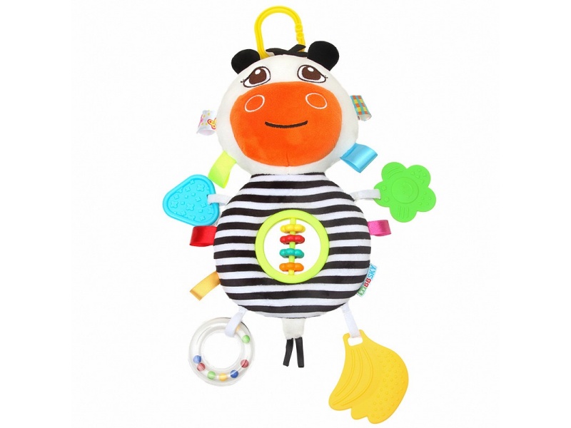 Multi-Functional Calf Baby Soothing Teething Ring Plush Pendant