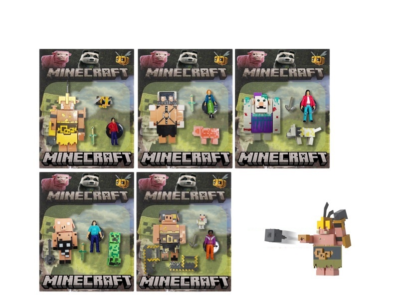 2.5-3 "My World Real Action Figure +4-5" Pig Spirit Boss+ Animal + Accessories Card Pack 5