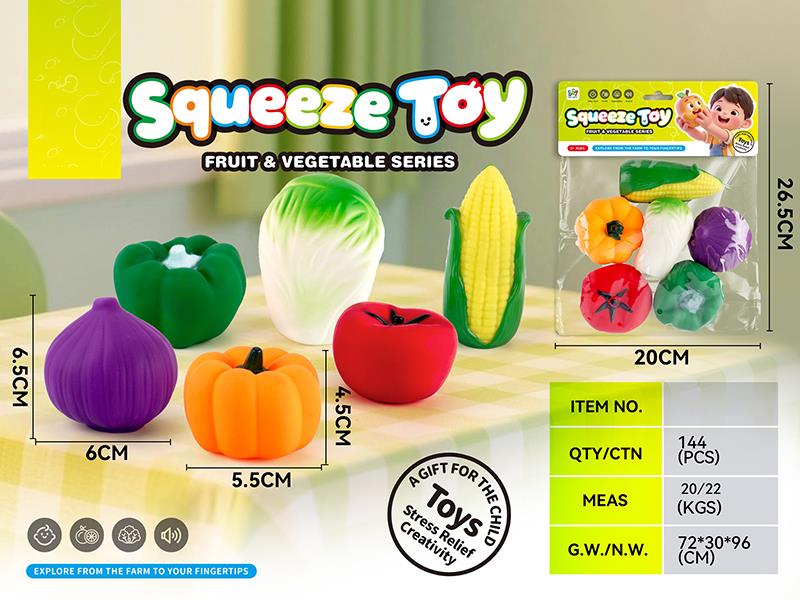 Vinyl Fruits Toys With BB Whistle