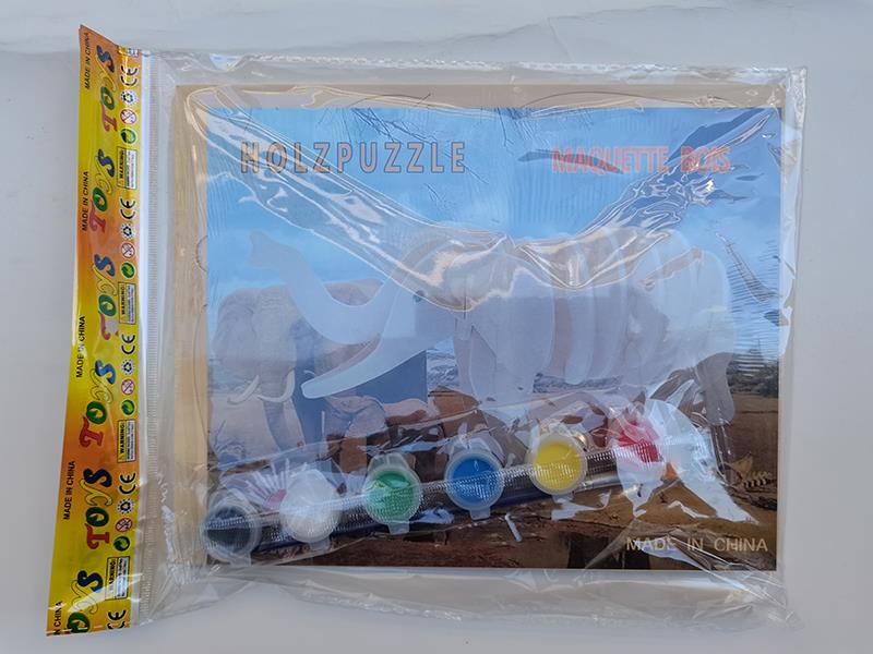 3D Wooden Puzzle DIY Color Drawing Toy