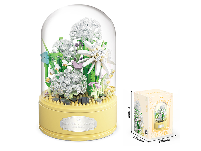 Dandelion Music Box Building Blocks(Transparent Cover + Rotating Musical Base)660pcs