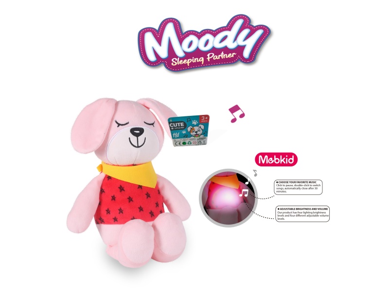 Smart Baby Plush Soothing Night Light (Rabbit) Plush Animal 3.7V/300Mah Lithium Battery (Charged), Tepy-C Interface, 5V-1A