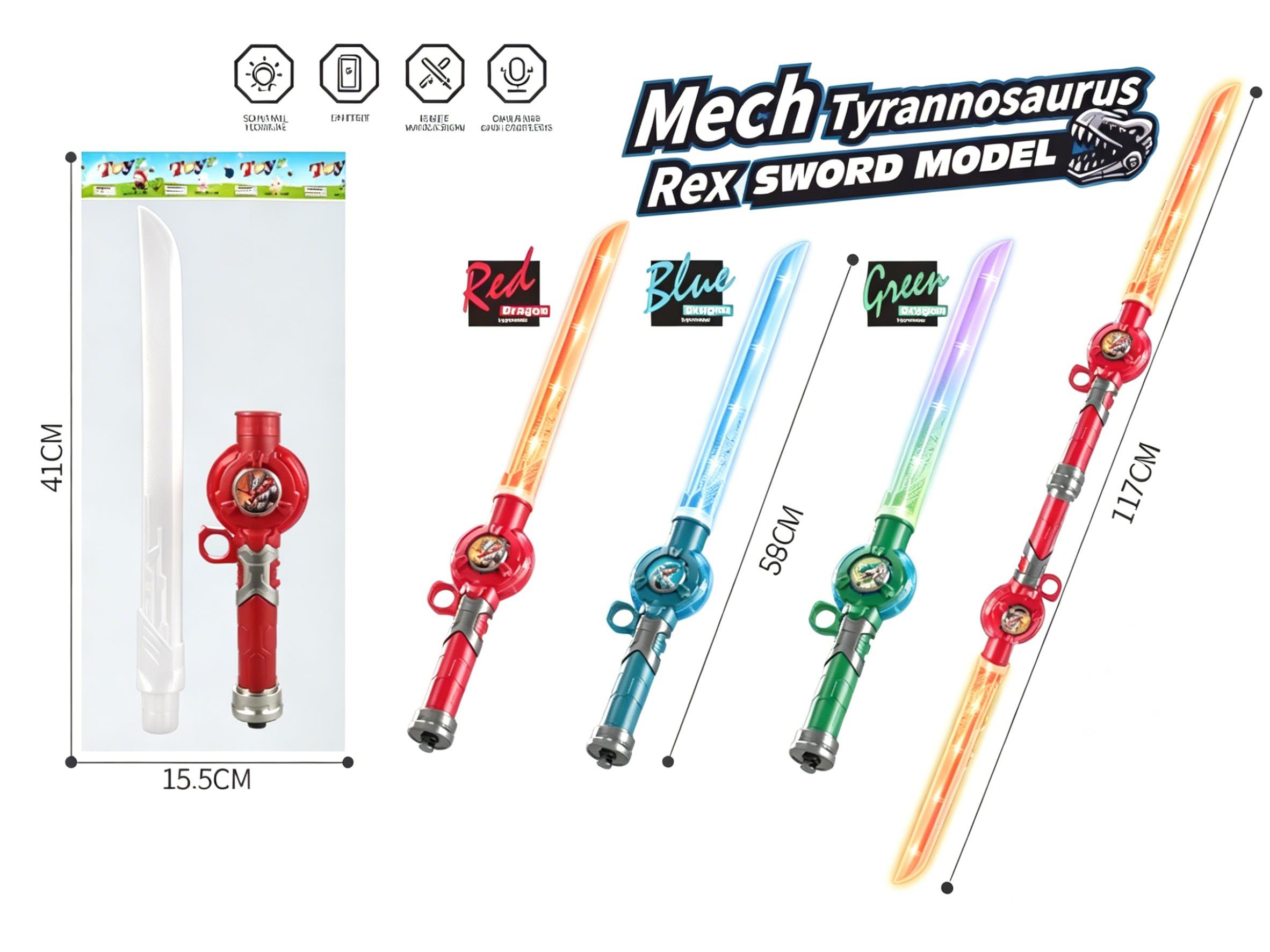 Mecha Tyrannosaurus, Laser, Laser Sword And Other Three-Color Mixed Equipment