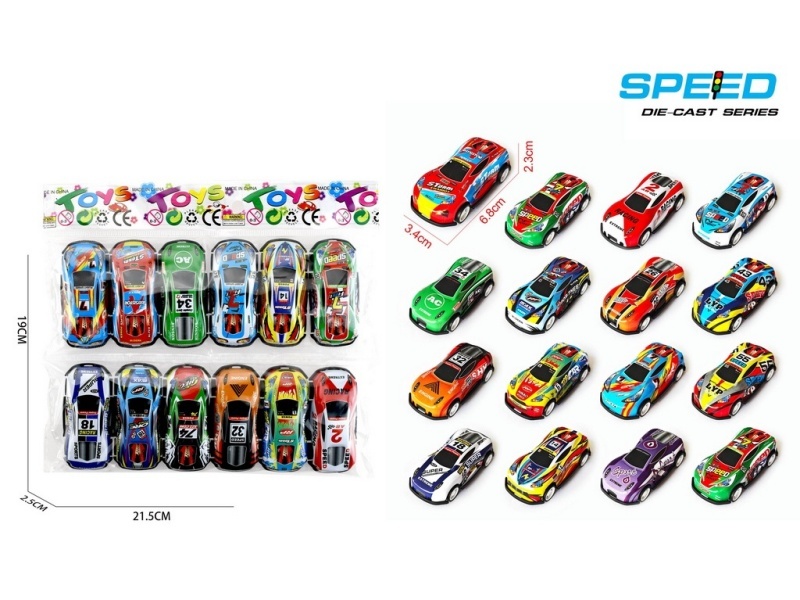 Pull Back Iron Racing Cars 12pcs