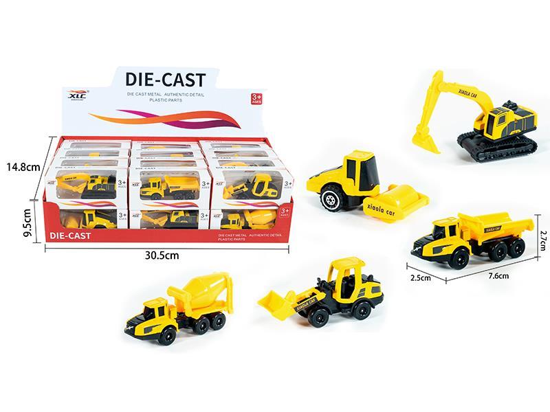 Slide Alloy Engineering Truck 24pcs