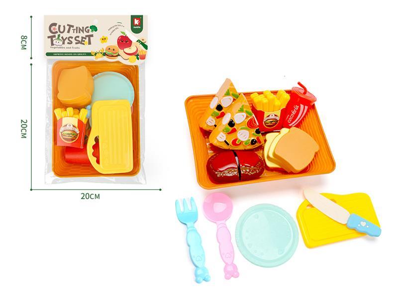 Basket Packing Fast Food Pastry Cutting Toys 12PCS