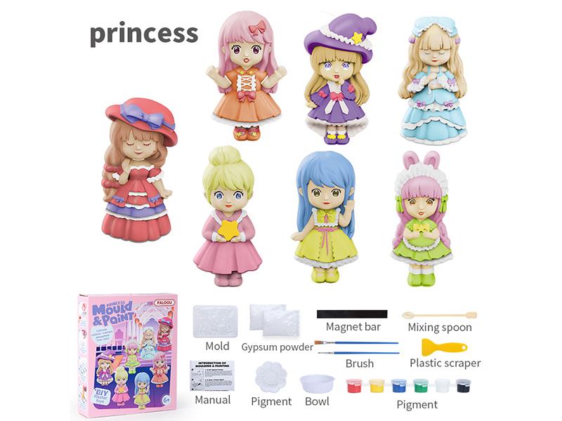 DIY Princess Plaster Mould Color Drawing Toy