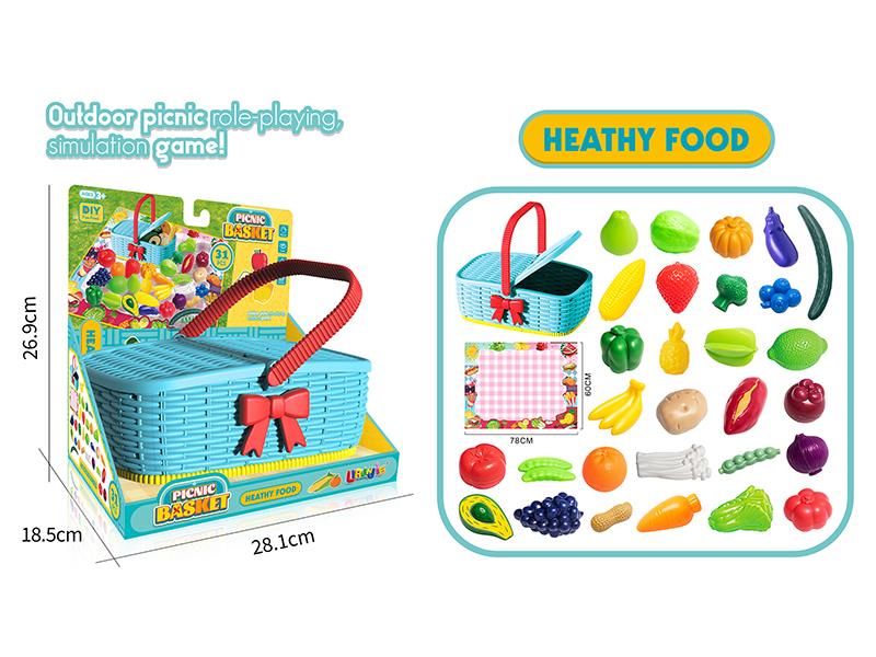 Picnic Basket Fruit And Vegetable Set 31PCS