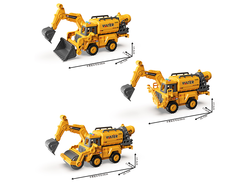 1:16 Friction Multifunctional Excavation Engineering Truck With Sound And Lights, Spray