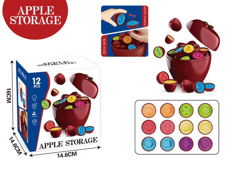 Cartoon Educational Enlightenment Geometric Shape Matching Apple Toys