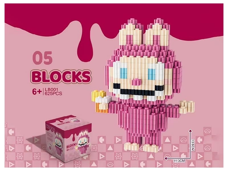 Small Labubu - Rose Red Building Blocks 625Pcs