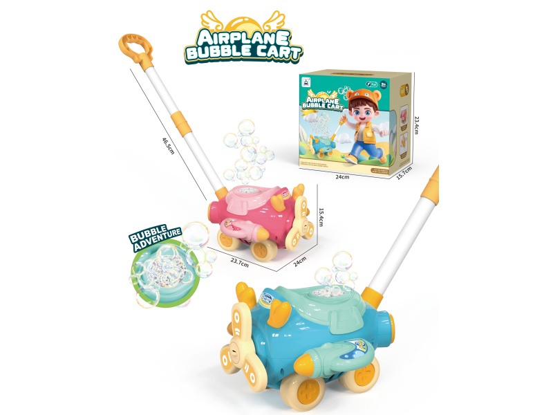 Airplane Bubble Cart (Pink, Blue And Clear)