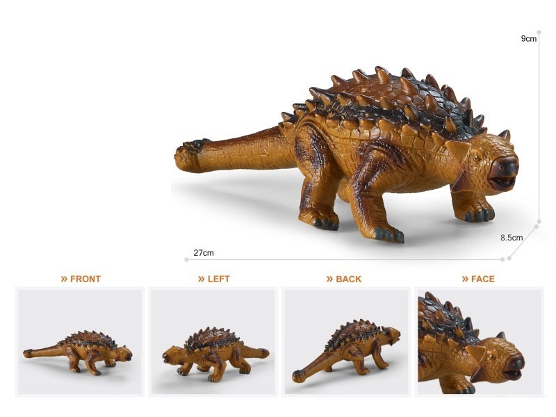10.5-Inch Painted Thick-Fleshed, Cotton-Rich And Soft Rubber Ankylosaurus (A Safe Animal Set For Infants And Children)
