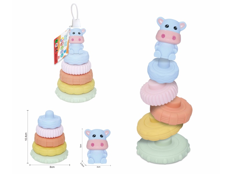 Soft Plastic Animal Stacking Toy(Cattle) 6pcs