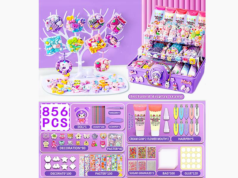 DIY Cream Glue Adhesive Sticker Decorations Set 856PCS