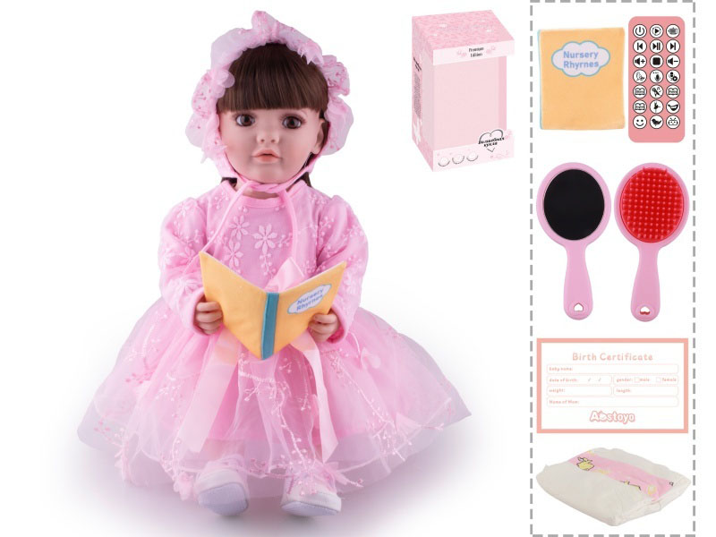 22-Inch Bionic Smart Rebirth Doll, Capable Of Bionic Shaking Of The Head, Raising Of The Hand, Mouth Movement To Speak, Intelligent Dialogue, Recording, Imitating The Tongue, Oral Skills, Dance Music