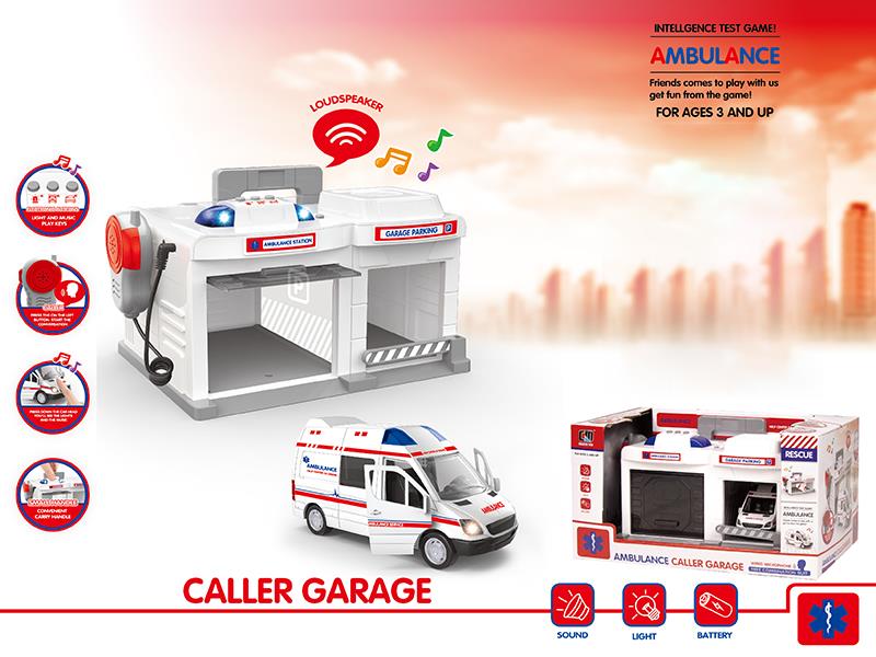 Ambulance Caller Garage 1:32 Alloy Open Door Car (White)