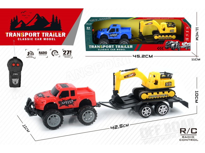 2-Channel Remote Control Off-Road Vehicle Trailer With Engineering Truck(Not Included Batteries)