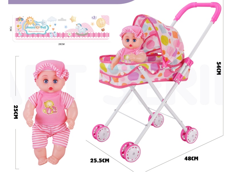 An Iron Trolley With A 12-Inch Doll