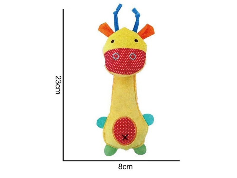 The Plush Giraffe Is Holding A Bb Stick