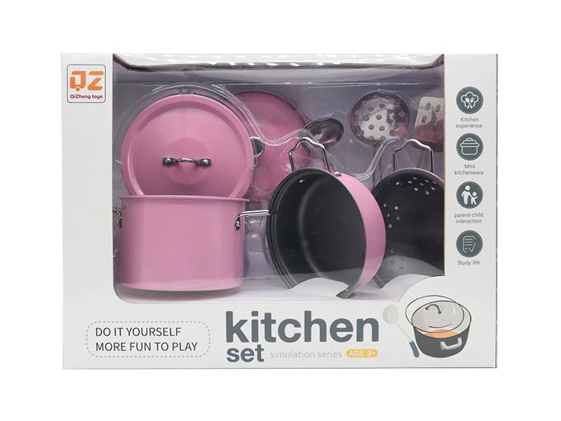 Pink Stainless Steel Tableware Toys
