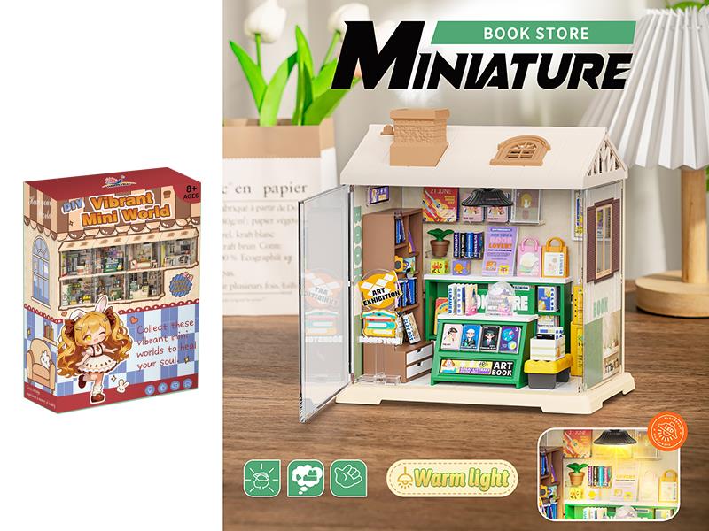 Spray Roof Book Store DIY Miniature Scene Toys 104PCS