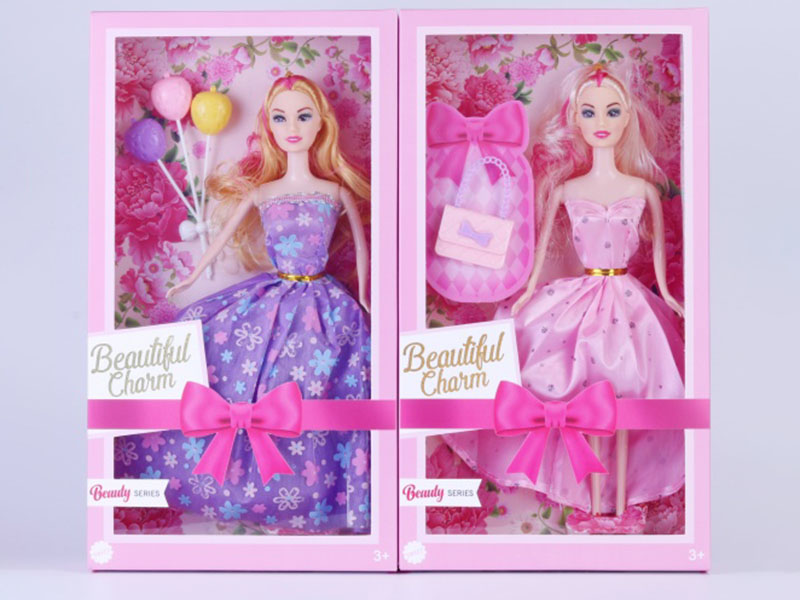 Two Mixed 11.5-Inch Real-Life Fashion Dolls: Paired With A Balloon Handbag And Shoes