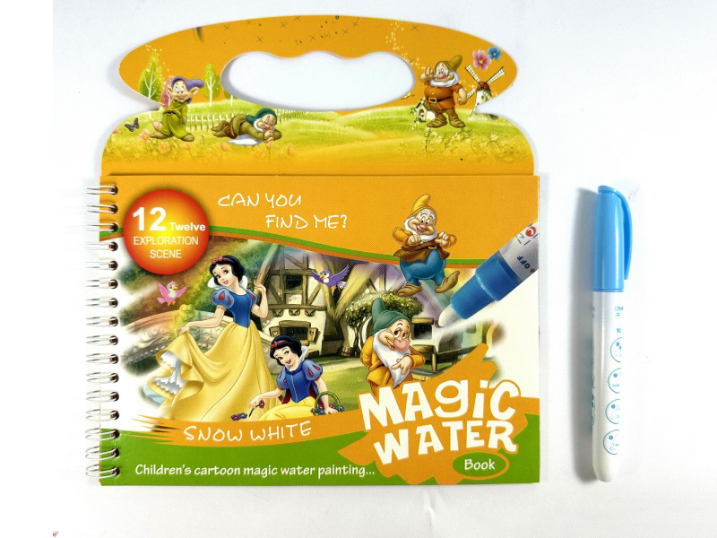 Magical Hand-Held Watercolor Painting Book - Snow White (With Pen)
