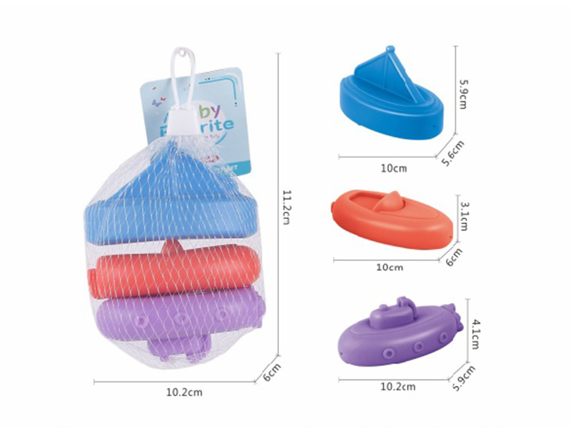 3pcs Spray Water Soft Plastic Boat Bath Toys