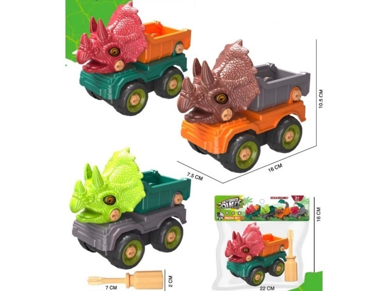 Puzzle Disassembly And Assembly Triceratops Engineering Wheelbarrow