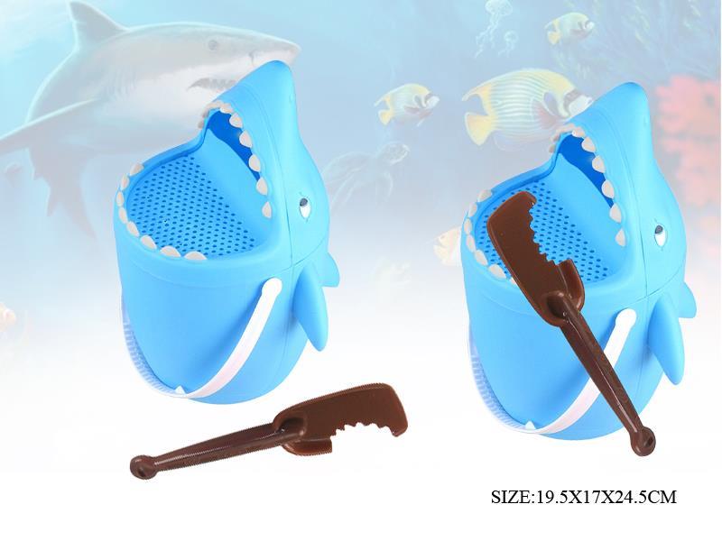 3pcs Beach Toys Shark Sand Bucket + Paddle