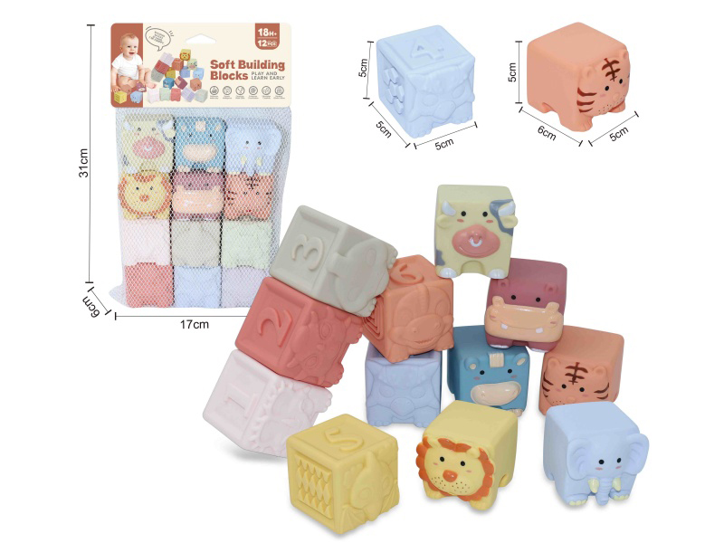 Animal & Dinosaur Numbers Soft Building Blocks 12PCS