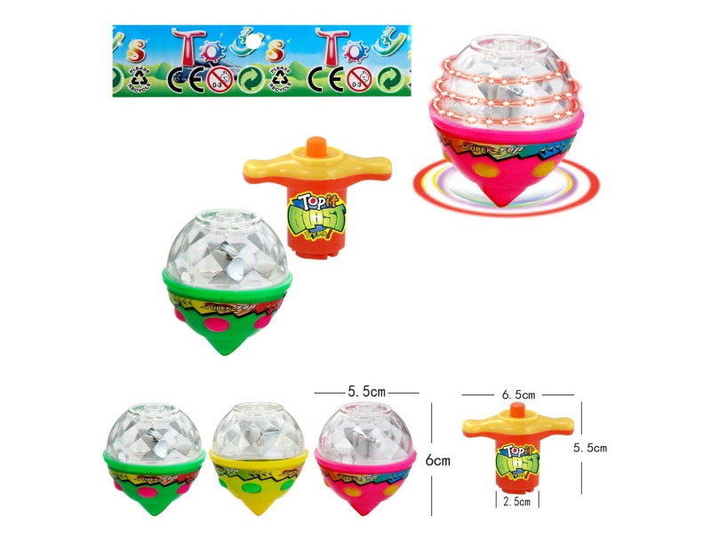 Windup Top Toy With Light