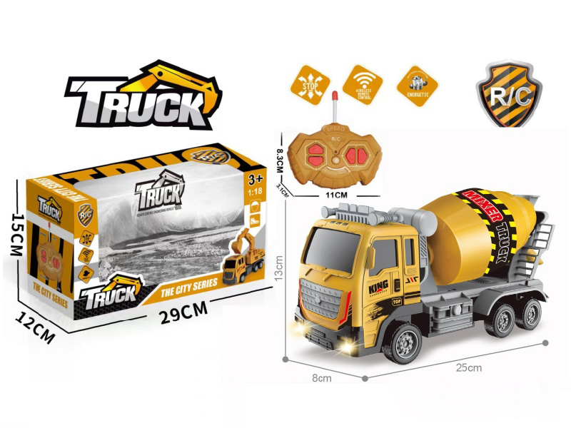 1:18 4CH R/C Cement Tank Engineering Truck With Head Light