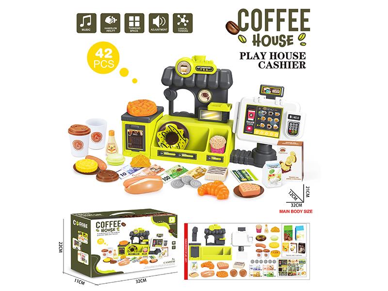 Coffee House Cashier Pretend Play Toy 42pcs