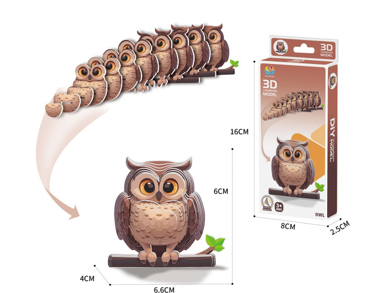 3D Animal Stereoscopic Puzzle Owl Accessories Number :23