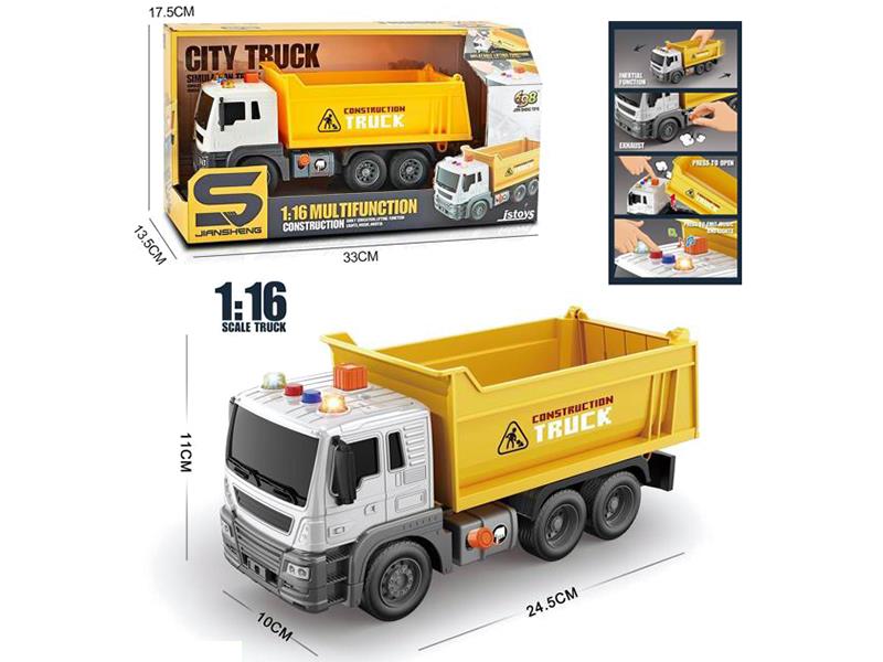 1:16 Friction Dump Truck With Light And Music,Air Pressure