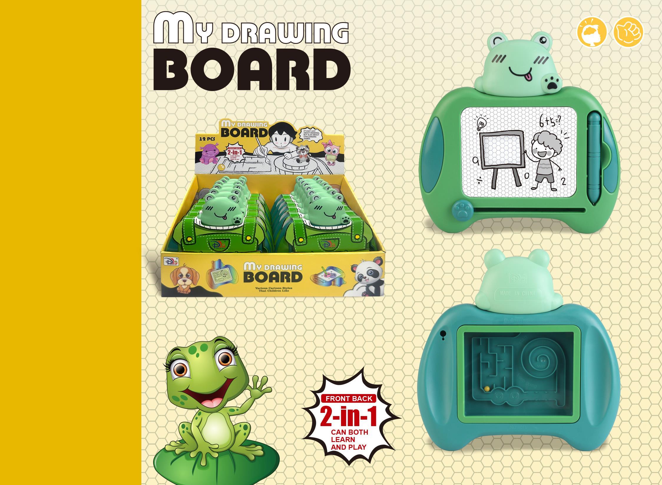 Frog Magnetic Black And White Writing Board & Level-Clearing Game