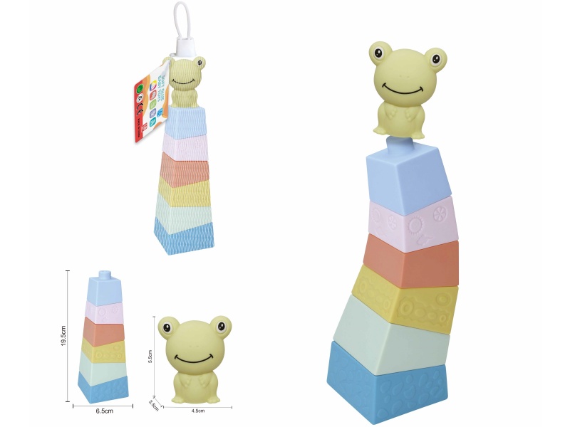 Soft Plastic Stacked Tower Finger Doll Set(Frog) 7pcs