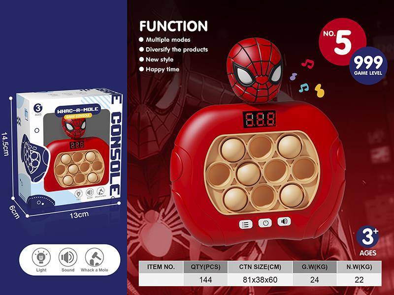 999th level Spider-Man Speed Push Game Console With Display Screen